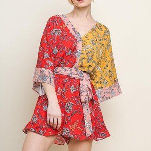 Umgee Mixed Print Romper